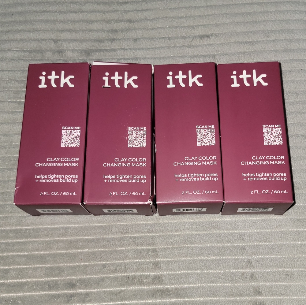 4 ITK Clay Color Changing Mask Kaolin Clay Deep Pore Cleanser Minimizer 2oz NEW